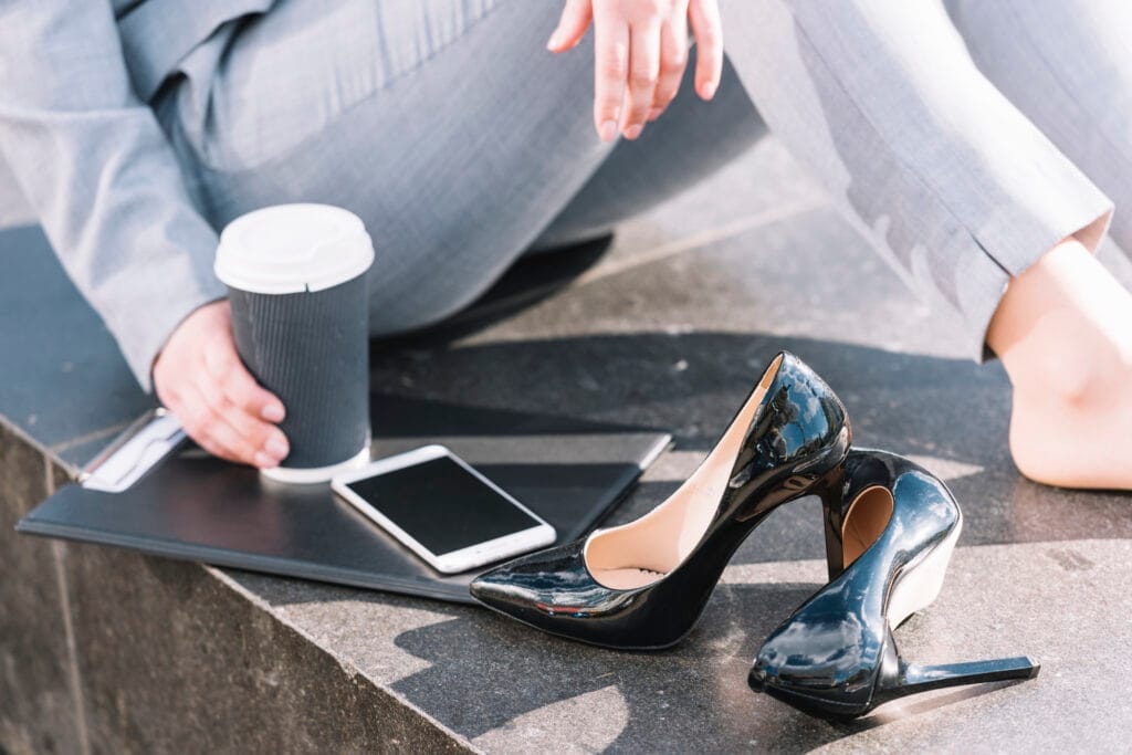 modern businesswoman relaxing outdoors