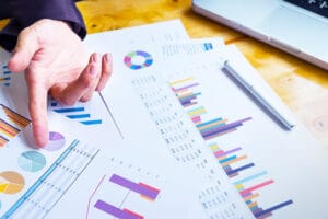 business team working new business plan with modern digital computer